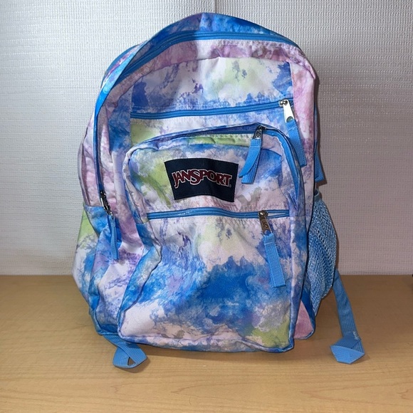 JANSPORT Big Student Laptop Tabley Backpack Blue Purple Clouds - Picture 1 of 3